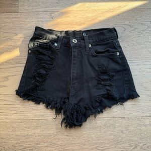 Bleu Jeans Black Distressed Denim Shorts